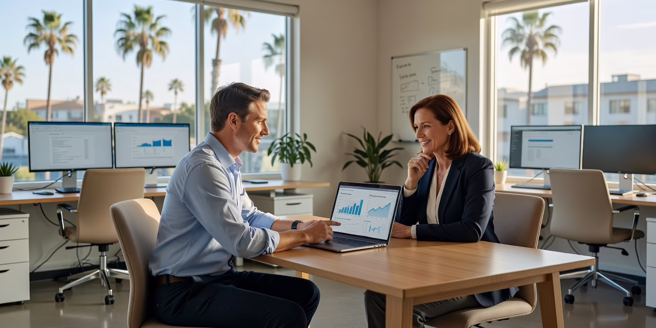 How Much Does Outsourced IT Support Cost for Small Businesses? – Featured Image Small business owner reviewing an IT services invoice and budget spreadsheet at a desk